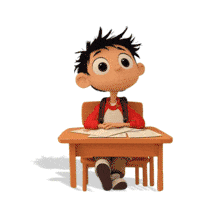 Schoolboy Raising Hand PowerPoint Animation layout preview.