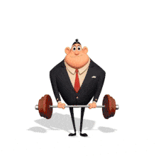 Businessman Lifting Weights PowerPoint Animation layout preview.