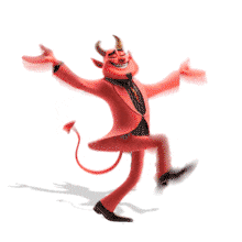 An  of a Devil Chracter Dancing PowerPoint Animation layout preview.