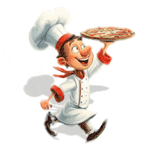 Running Pizza Chef Carrying Fresh Pizza PowerPoint Animation layout preview.