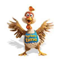 Cheerful Thanksgiving Turkey PowerPoint Animation layout preview.