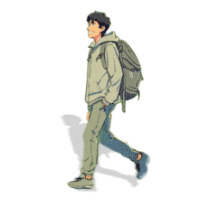 Confident Student Walking PowerPoint Animation layout preview.