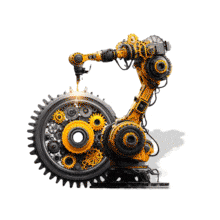 Industrial Robotic Arm PowerPoint Animation layout preview.
