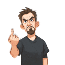 of Angry Man Pointing Up with INDEX Finger PowerPoint Animation layout preview.