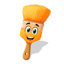Happy Paint Brush PowerPoint Animation layout preview.