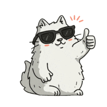 Thumbs Up Cool Cat PowerPoint Animation layout preview.
