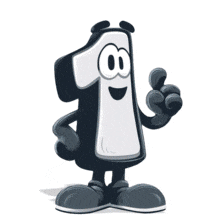 Number One Character PowerPoint Animation layout preview.