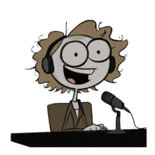 Podcaster Host PowerPoint Animation layout preview.