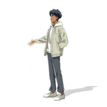 An Animaton Clip of a Young Man Gesturing PowerPoint Animation layout preview.