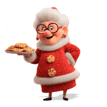 Mrs. Claus  Serving Holiday Cookies with Cheer PowerPoint Animation layout preview.