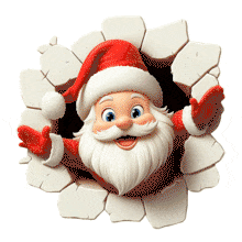Santa Claus  Bursting Through Wall for Festive Slides PowerPoint Animation layout preview.