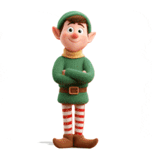 Confused Elf  Pointing in Different Directions PowerPoint Animation layout preview.