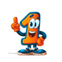Number One Cartoon PowerPoint Animation layout preview.