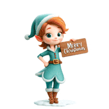 Christmas Elf Girl PowerPoint Animation layout preview.