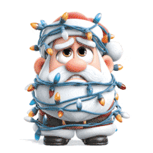 Animated Santa Wrapped in Lights PowerPoint Animation layout preview.