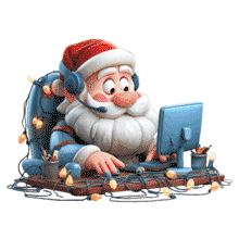 Animated Santa Claus Customer Service PowerPoint Animation layout preview.