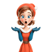 Christmas Girl  Surprise PowerPoint Animation layout preview.