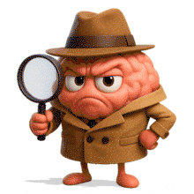 Brain Detective Character PowerPoint Animation layout preview.
