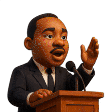 Animated Speech Character PowerPoint Animation layout preview.