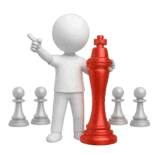 Chess Guy Leadership PowerPoint Animation layout preview.