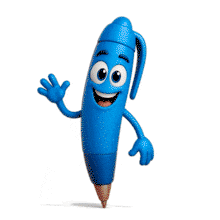 Cheerful Blue Pen Animation for PowerPoint
