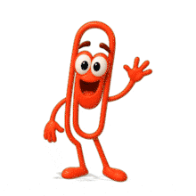 Cheerful Red Paperclip PowerPoint Animation layout preview.