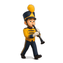 Marching Band Clarinet PowerPoint Animation layout preview.