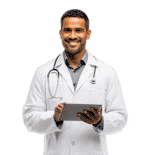 Doctor Using Tablet PowerPoint Animation layout preview.