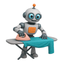 Robot Ironing  Clip PowerPoint Animation layout preview.