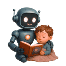 Robot Bedtime Story PowerPoint Animation layout preview.