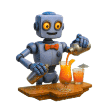 Robot Bartender PowerPoint Animation layout preview.