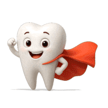 Strong Tooth Superhero PowerPoint Animation layout preview.