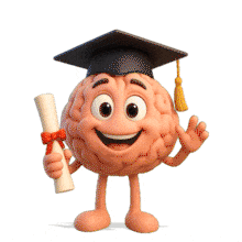 An  of a Brain Graduation Character PowerPoint Animation layout preview.
