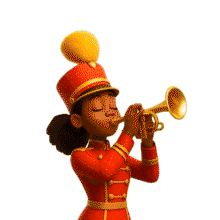 Marching Band Trumpet PowerPoint Animation layout preview.