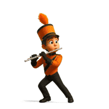 Marching Band Flute Player PowerPoint Animation layout preview.