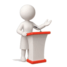 Podium Speaker  Clip PowerPoint Animation layout preview.