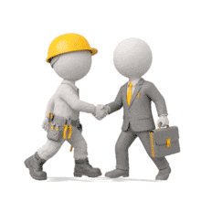 An  of a Business Construction Handshake PowerPoint Animation layout preview.
