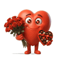 Romantic Heart Character  Clip PowerPoint Animation layout preview.