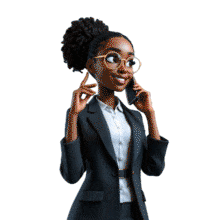 Business Woman Phone PowerPoint Animation layout preview.