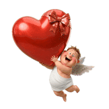 Cupid Heart PowerPoint Animation layout preview.