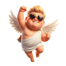 Sunglasses Cupid PowerPoint Animation layout preview.