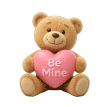 Teddy Bear Heart PowerPoint Animation layout preview.
