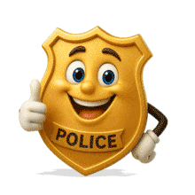 Happy Police Badge PowerPoint Animation layout preview.