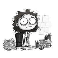 Stressed Lady in Workplace PowerPoint Animation layout preview.