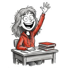Student Raises Hand PowerPoint Animation layout preview.