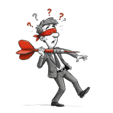 Animated Confused Man with Dart PowerPoint Animation layout preview.
