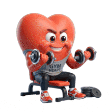 Strong Heart Fitness Hearth Character PowerPoint Animation layout preview.