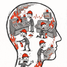 Animated Head Full of Panic and Chaos PowerPoint Animation layout preview.