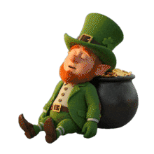 Animated Sleepy Leprechaun PowerPoint Animation layout preview.