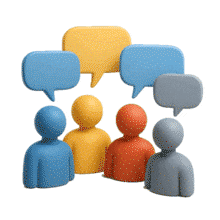 Speech Bubble Group Conversation PowerPoint Animation layout preview.